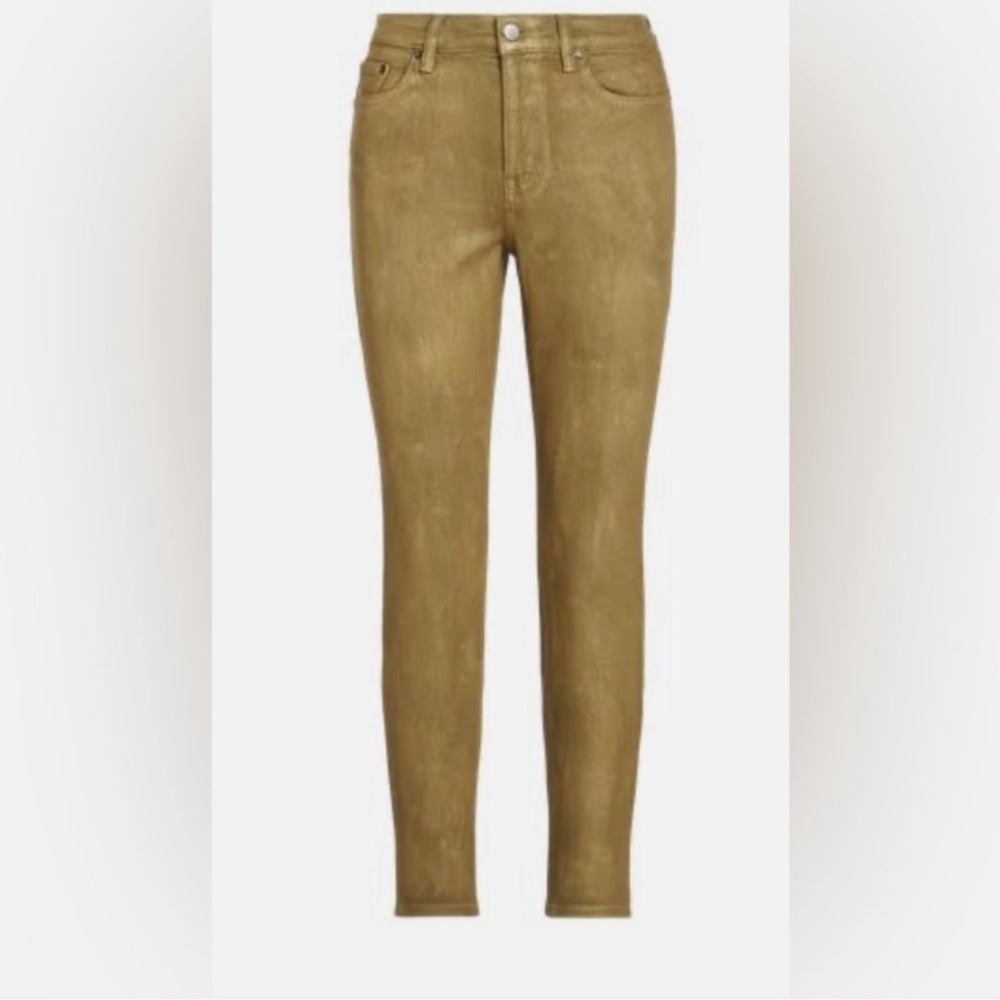 Lauren Ralph Lauren Women's Plus Metallic High-Rise Pants
